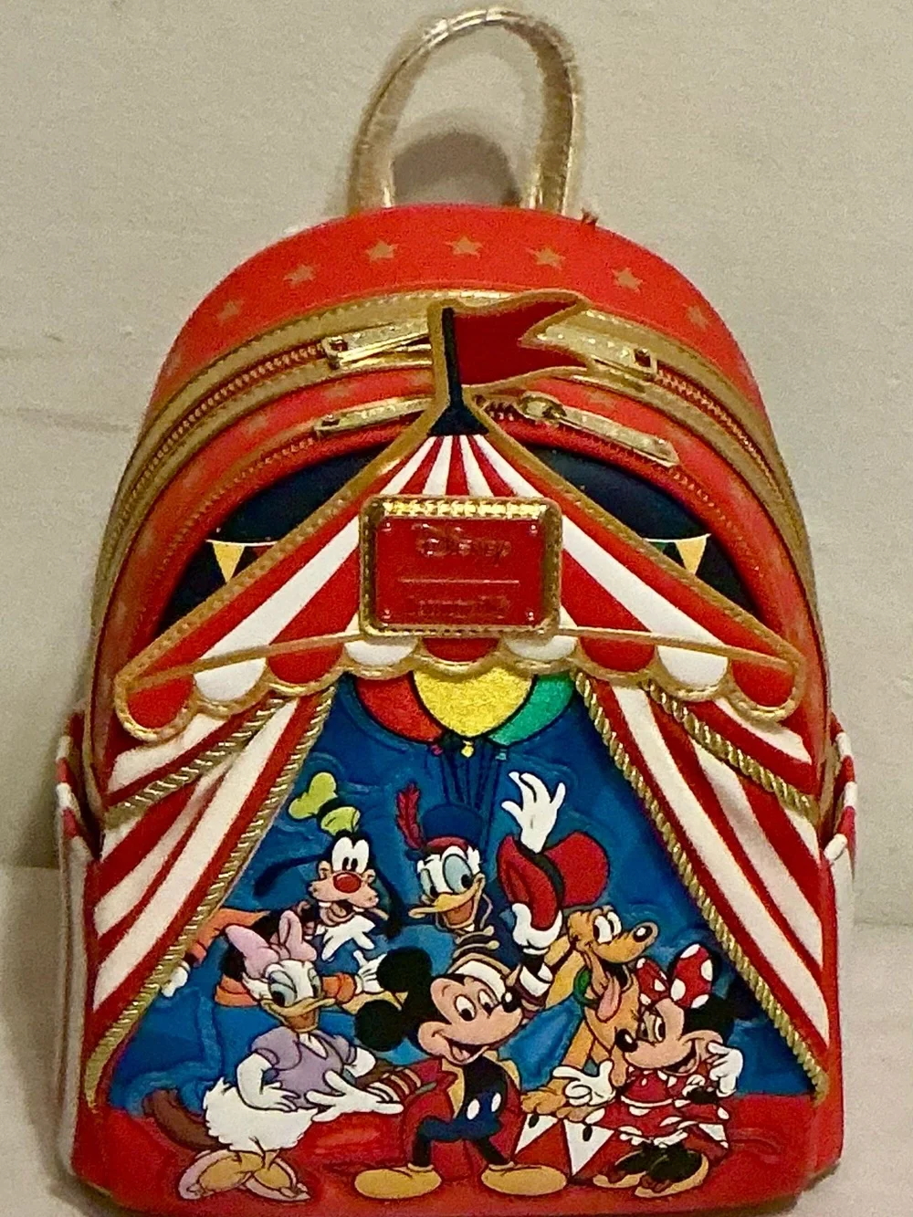 Disney Loungefly Mickey & Friends Circus Backpack & Wallet Bundle-2pc Set